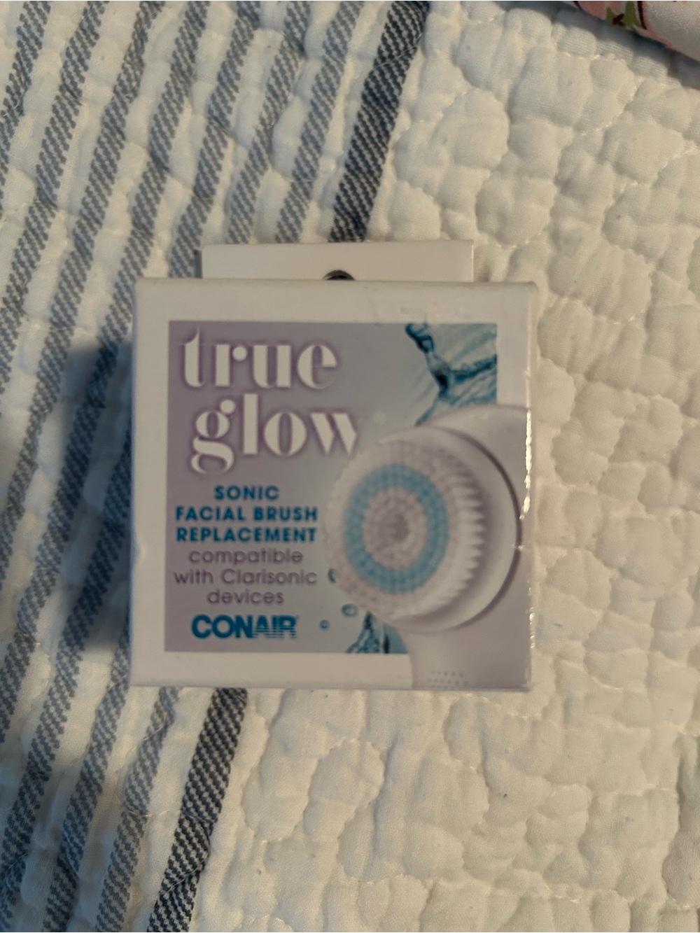Conair True Glow Sonic Facial Brush Replacement Head - White/Light Blue
